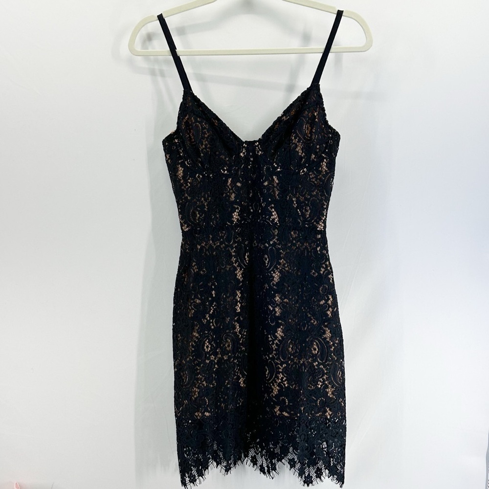 For Love And Lemons Vika Black Lace Corset Mini Dress Small